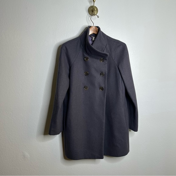 J. Crew Grey Wool Blend Double Breasted Funnel Neck Jacket 4 - Picture 2 of 13